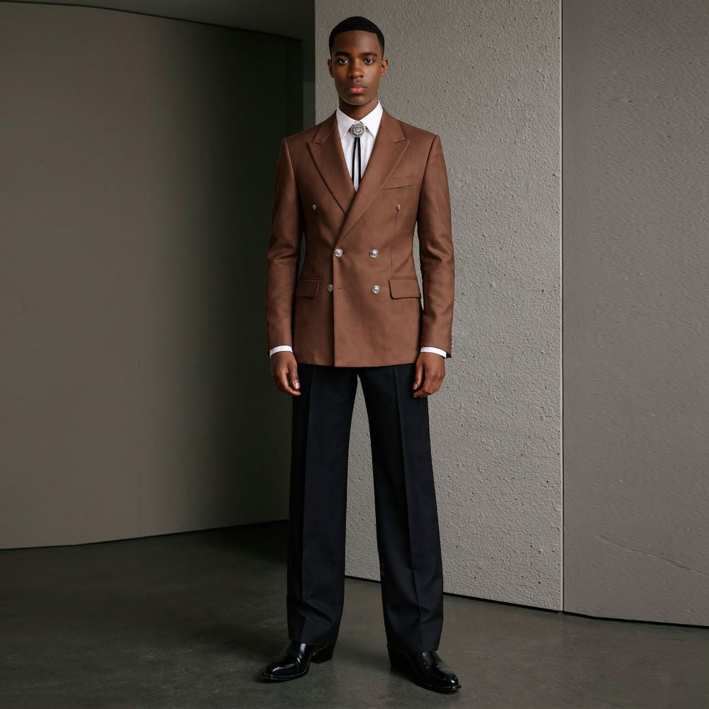 Men Linen Formal Wear - Мужской костюм из двух частей, свободного