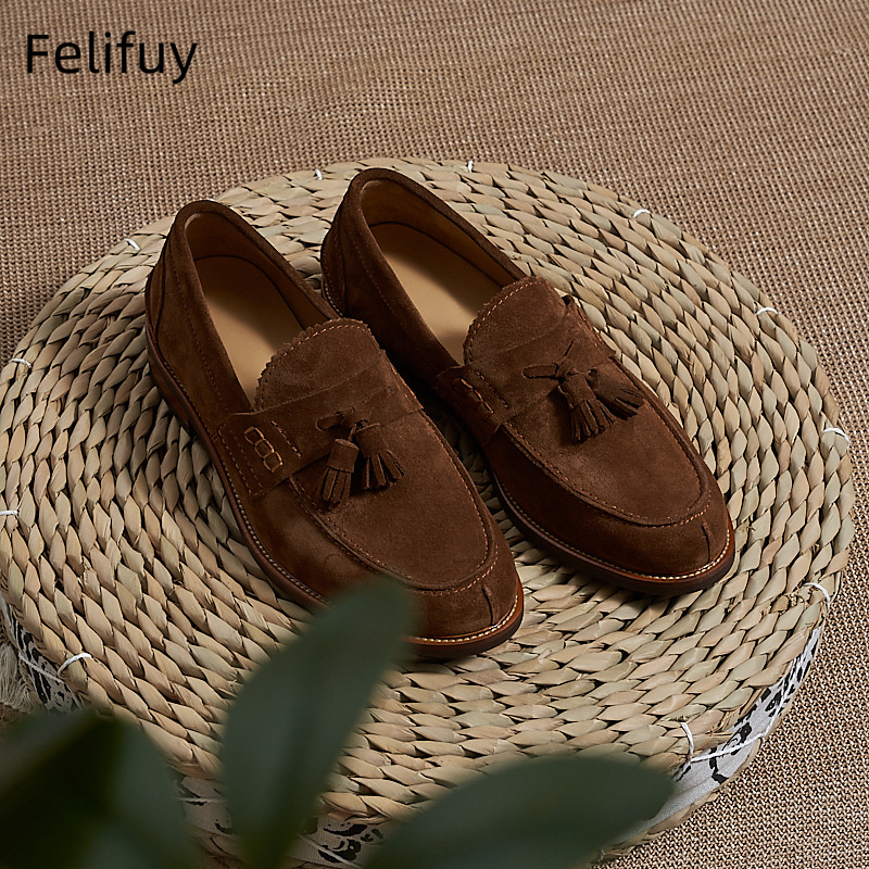 Men'S Formal Party Wear Shoes - Новые коричневые мужские лоферы из замши