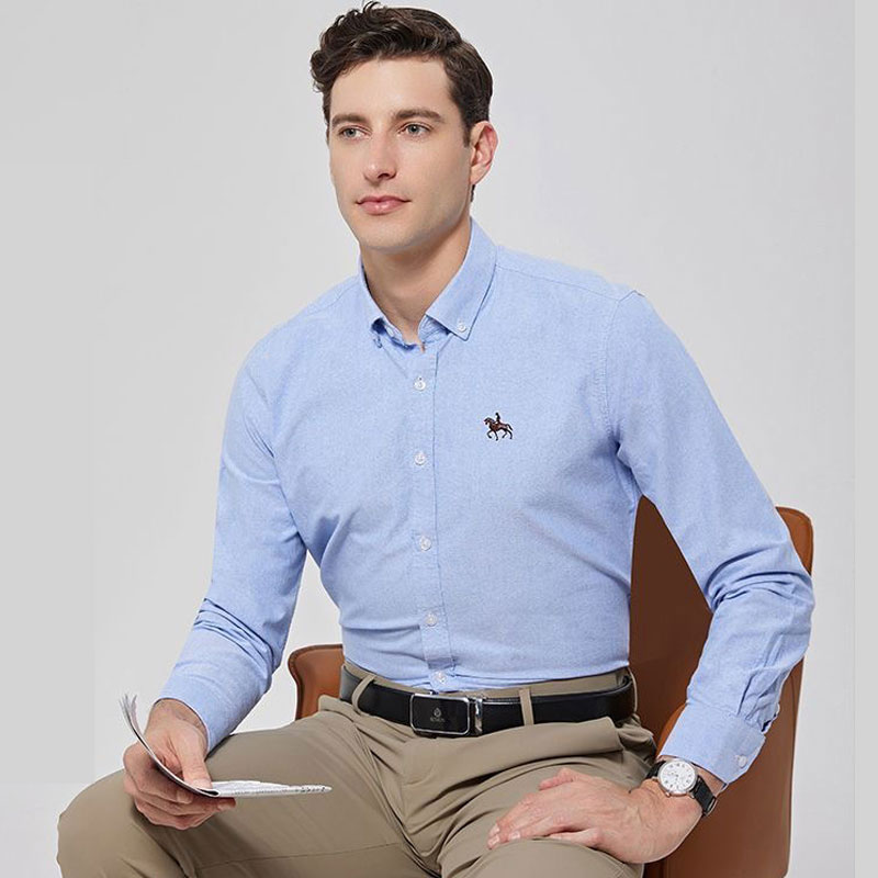 Large Men Formal Wear - Рубашка мужская из ткани Оксфорд с