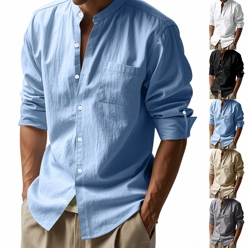 Мужская льняная рубашка с воро – обзор и цена Men Linen Formal Wear