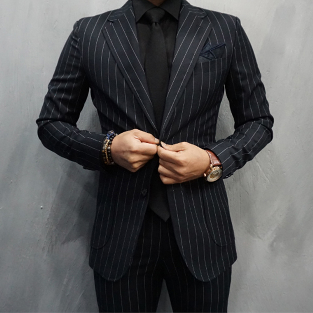 Мужские костюмы в черную полос – обзор и цена Large Men Formal Wear